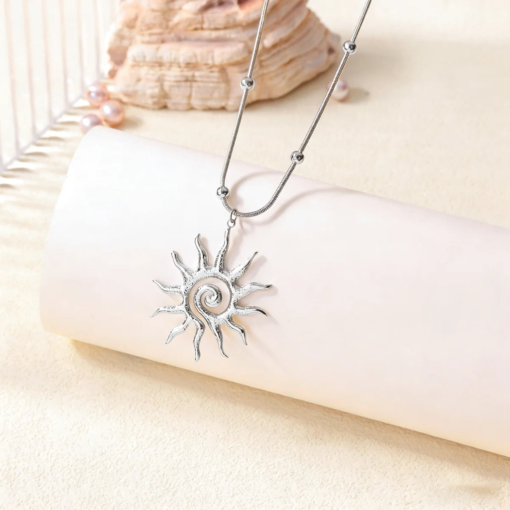 Stainless Steel Cross Star Moon Pendant Multilayer Chain Choker Necklace for Women Trendy Wedding Party Jewerly Accessories