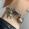 Retro Heart Bangle - Handmade Vintage Chic Playful Elegant Stylish Accessory for Women, Daily Wear Fashion Jewelry, Perfect Birthday Gift