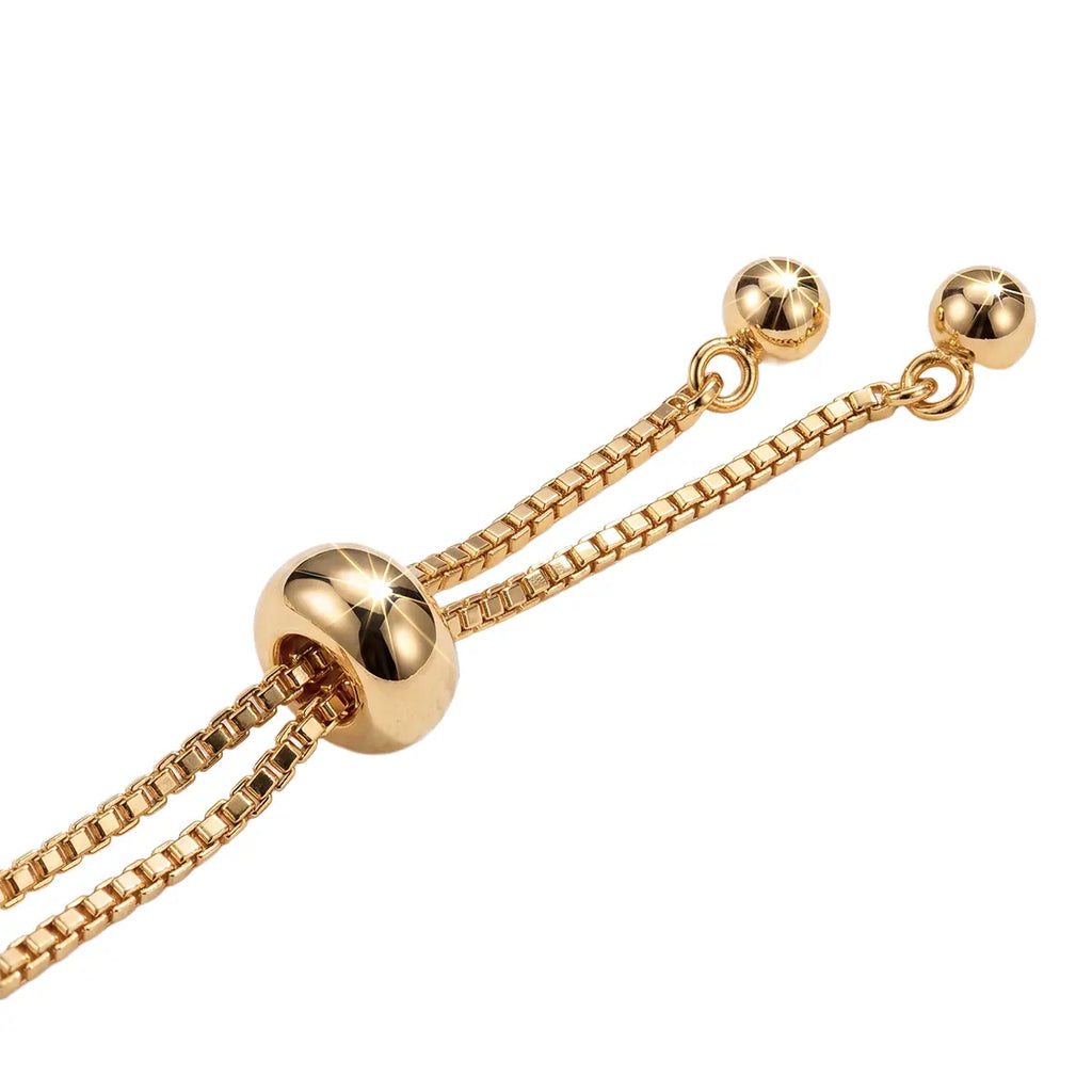 Gold Heart Link Bracelet – Adjustable Dainty Chain with Sparkling CZ Diamonds, Elegant XO Love Design, Perfect Gift for Girlfriend, Wife, Birthday, Valentine’S Day & Anniversary