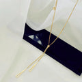 Adjustable Stainless Steel Neckalce Geometric Hollow Triangle Tassels Pendant Clavicle Necklace for Women Wedding Jewelry Gifts