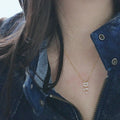 French Luxury S925 Sterling Silver Plated 14K Gold Necklace Gorgeous Vintage Tassel Zircon Pendant Necklace for Women Jewelry
