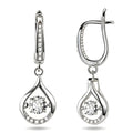 Gold & Silver Plated Teardrop Cubic Zirconia Huggie Earrings, Hypoallergenic Dangle Drop Earrings for Women, Anti-Tarnish Sparkling Waterfall Earrings for Daily/Party/Wedding, Trendy Statement Jewelry Gift