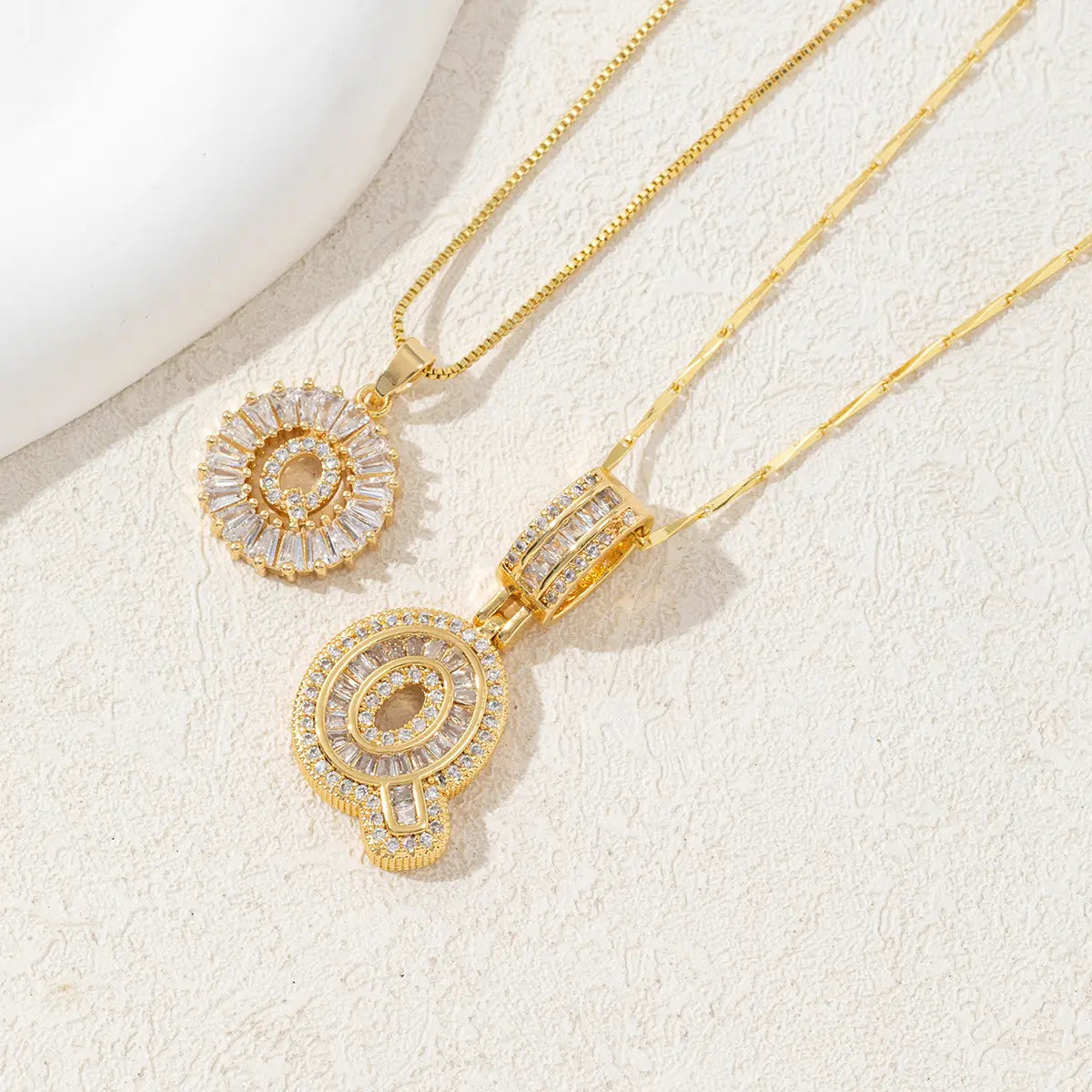 MINDEKA 2 Pack Initial Necklaces Letter Pendant Necklaces 14K Gold Plated Alphabet Necklaces with Adjustable 17''-19'' Chain for Women Mother’S Day Gift