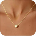 Collana Con Iniziale Donna Oro - 14K Placcato Oro Iniziale A-Z Collana Cuore Con Lettera, Personalizzato Gioielli Donna Regalo per Lei Ragazza Fidanzata Mamma Amica Compleanno