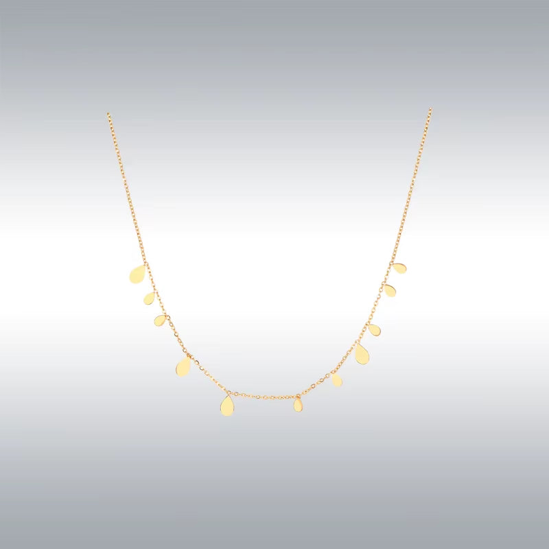 Teardrop Charm Necklace, Stainless Steel Dangling Necklace , Minimalist Simple Chain Necklace