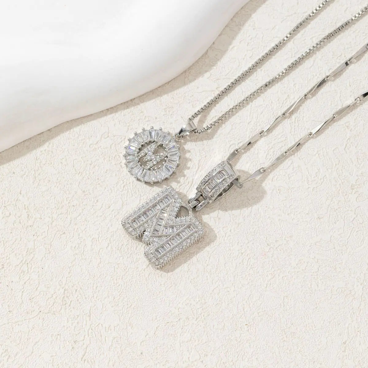 MINDEKA 2 Pack Initial Necklaces Letter Pendant Necklaces 14K Gold Plated Alphabet Necklaces with Adjustable 17''-19'' Chain for Women Mother’S Day Gift