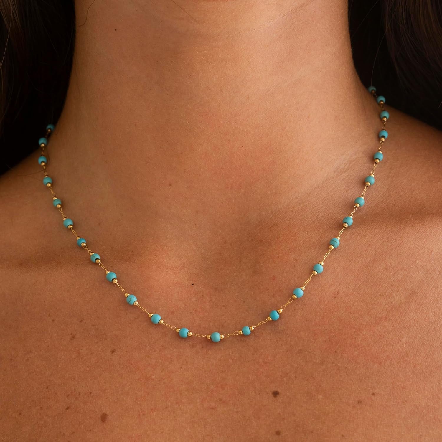 - Collana Di Perle Da Donna Colorata in Acciaio Inox Impermeabile, Gioiello Perfetto Come Regalo per Donne
