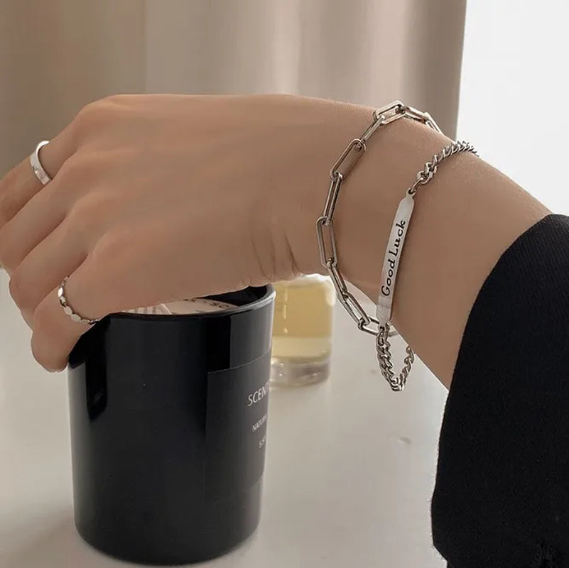Bohemia Silver Color Heart Beads Bracelets for Women Fashion Multilayer Chain Bracelets Set Charm Bracelet Bangles Jewelry Punk