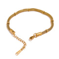 Stainless Steel Chain Jewelry Set Statement Golden Metal 18 K PVD Plated Necklace Bracelet Set Waterproof Bijoux Femme