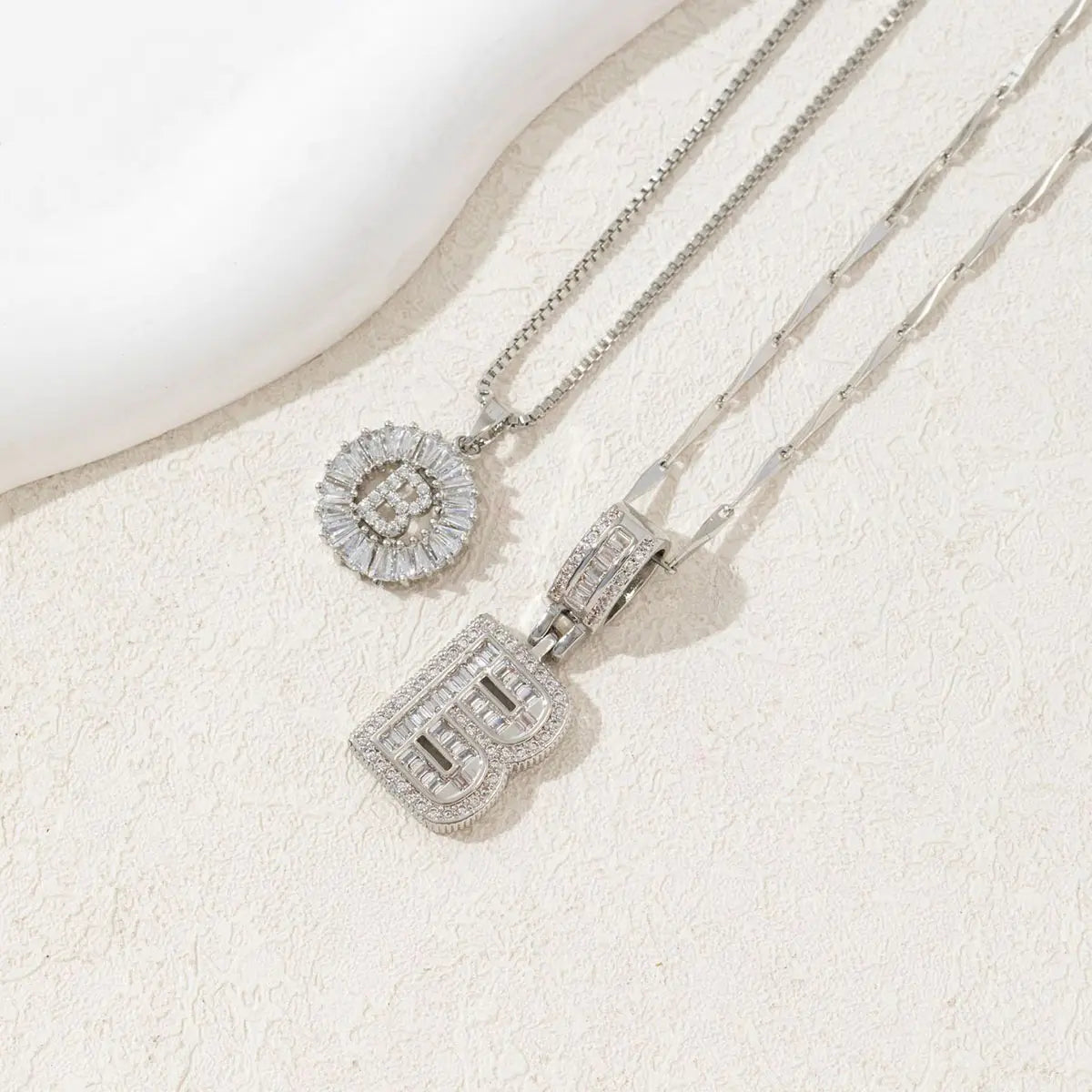 MINDEKA 2 Pack Initial Necklaces Letter Pendant Necklaces 14K Gold Plated Alphabet Necklaces with Adjustable 17''-19'' Chain for Women Mother’S Day Gift