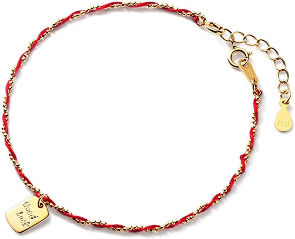 Bracciale Portafortuna Donna Con Ciondoli Pendenti,Bracciale Argento 925 Con Charms,Bracciale a Catena Donna Oro,Regali per Fidanzata Amica