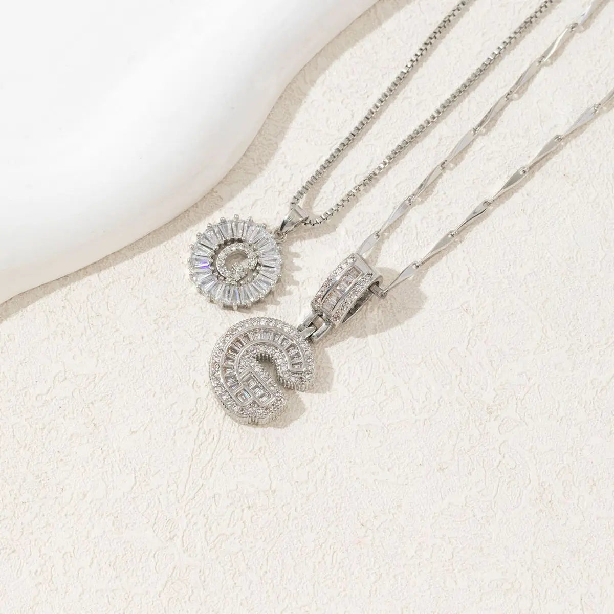 MINDEKA 2 Pack Initial Necklaces Letter Pendant Necklaces 14K Gold Plated Alphabet Necklaces with Adjustable 17''-19'' Chain for Women Mother’S Day Gift