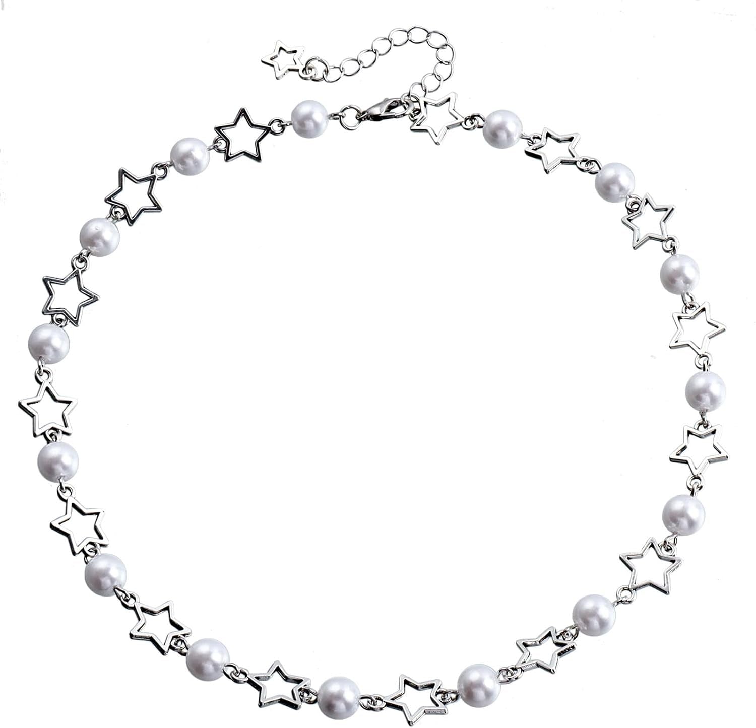 Collana Girocollo Con Perle E Stelle, Stile Bohémien, Con Perle Finte, Gioiello Da Donna