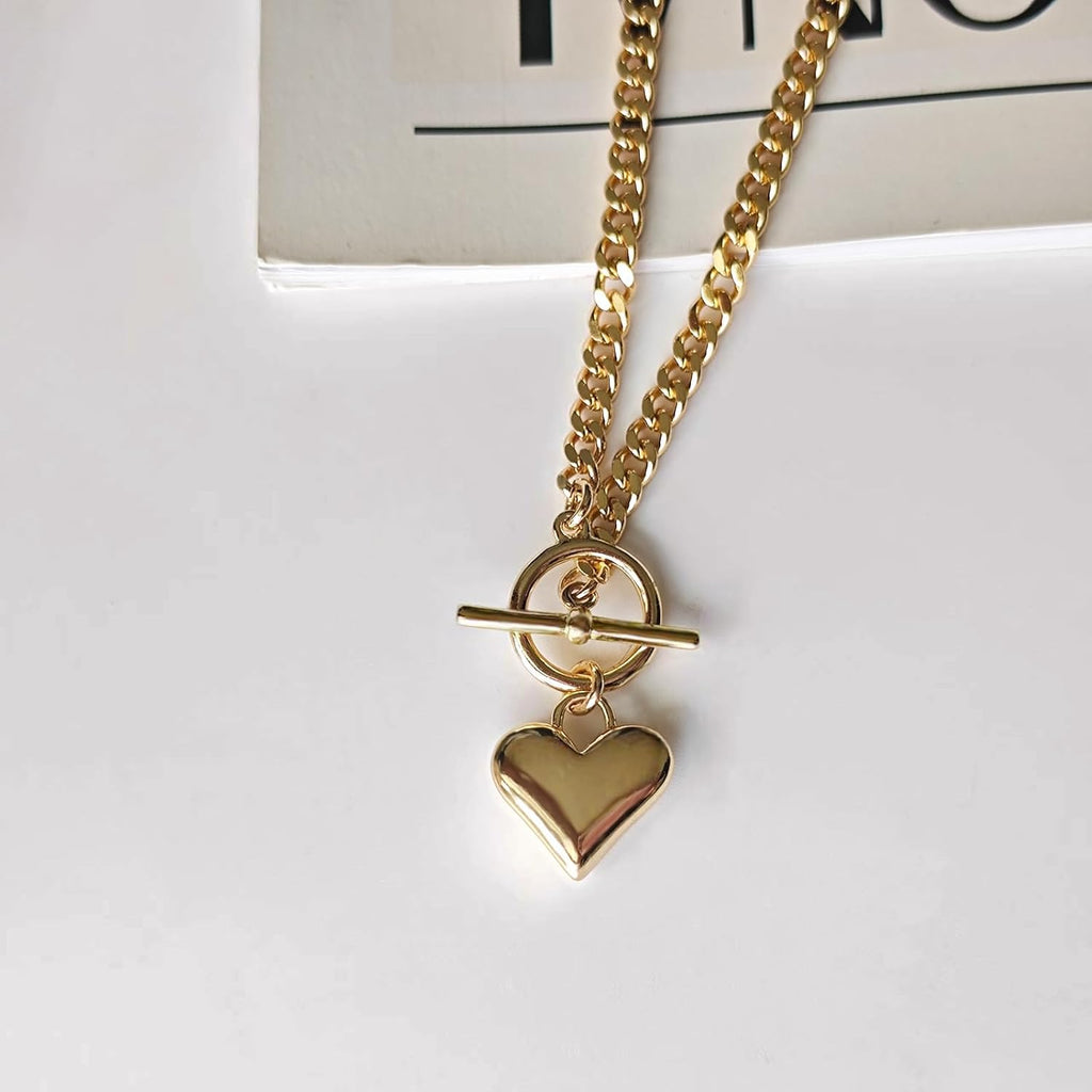 14Kcollana Donna Con Pendente a Cuore, Oro Catenina Elegante E Ipoallergenica, Regalo per Compleanni E Anniversari, Accessorio Moda per Donna E Fidanzata, Design Moderno E Raffinato（43.18Cm）