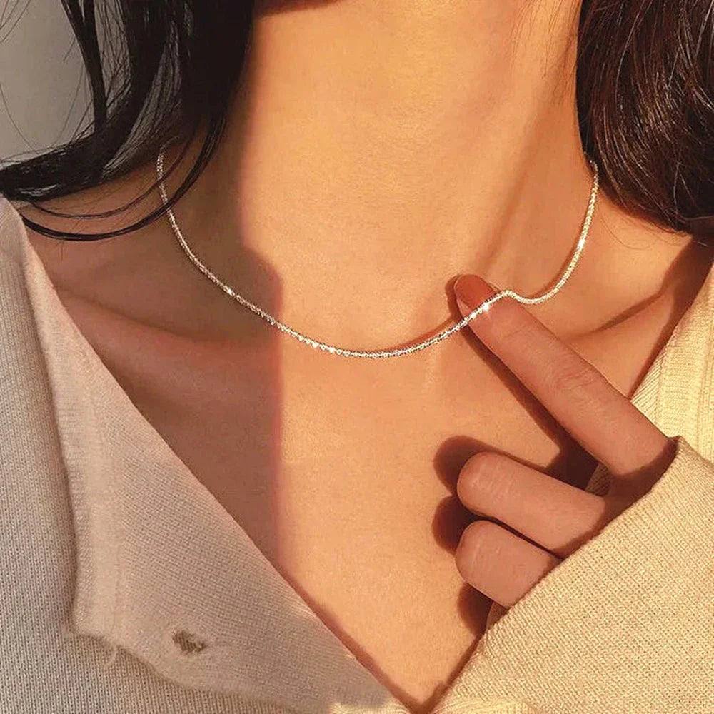 2024 New Fashion Kpop Pearl Choker Necklace Cute Double Layer Chain Pendant for Women Jewelry Girl Gift