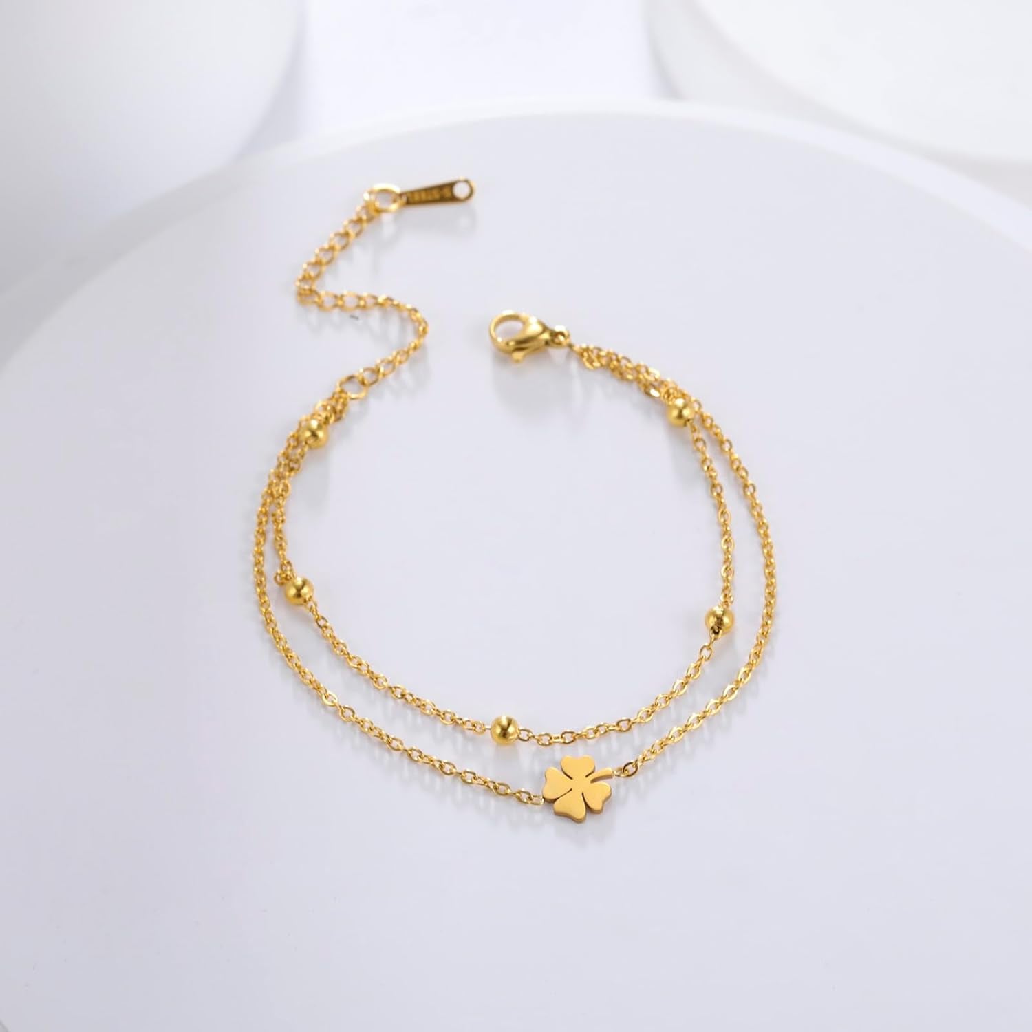 Bracciale Da Donna Con Quadrifoglio, in Acciaio Inox, Con Quadrifoglio, Portafortuna, Alla Moda, Idea Regalo per Le Donne