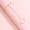 Creative Faceted Beaded Chain Bracelet Finger Ring Minimalist Gold Plated Beads Connecting Hand Harness Women Fashion Jewelry