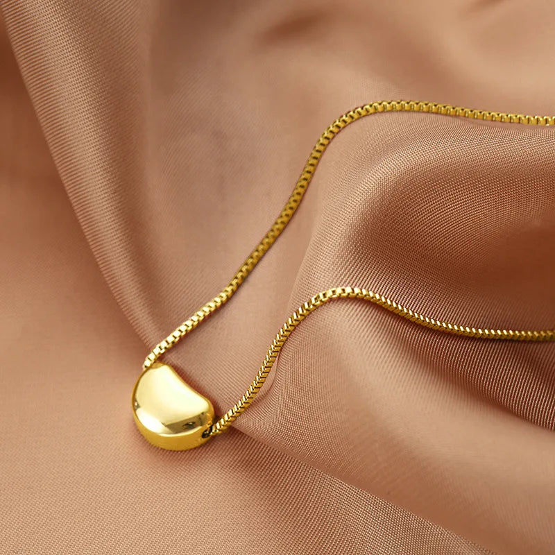 High Quality Stainless Steel Necklace for Women Gold Color Heart Shape Pendant Necklace Party Holiday Chain Jewelry