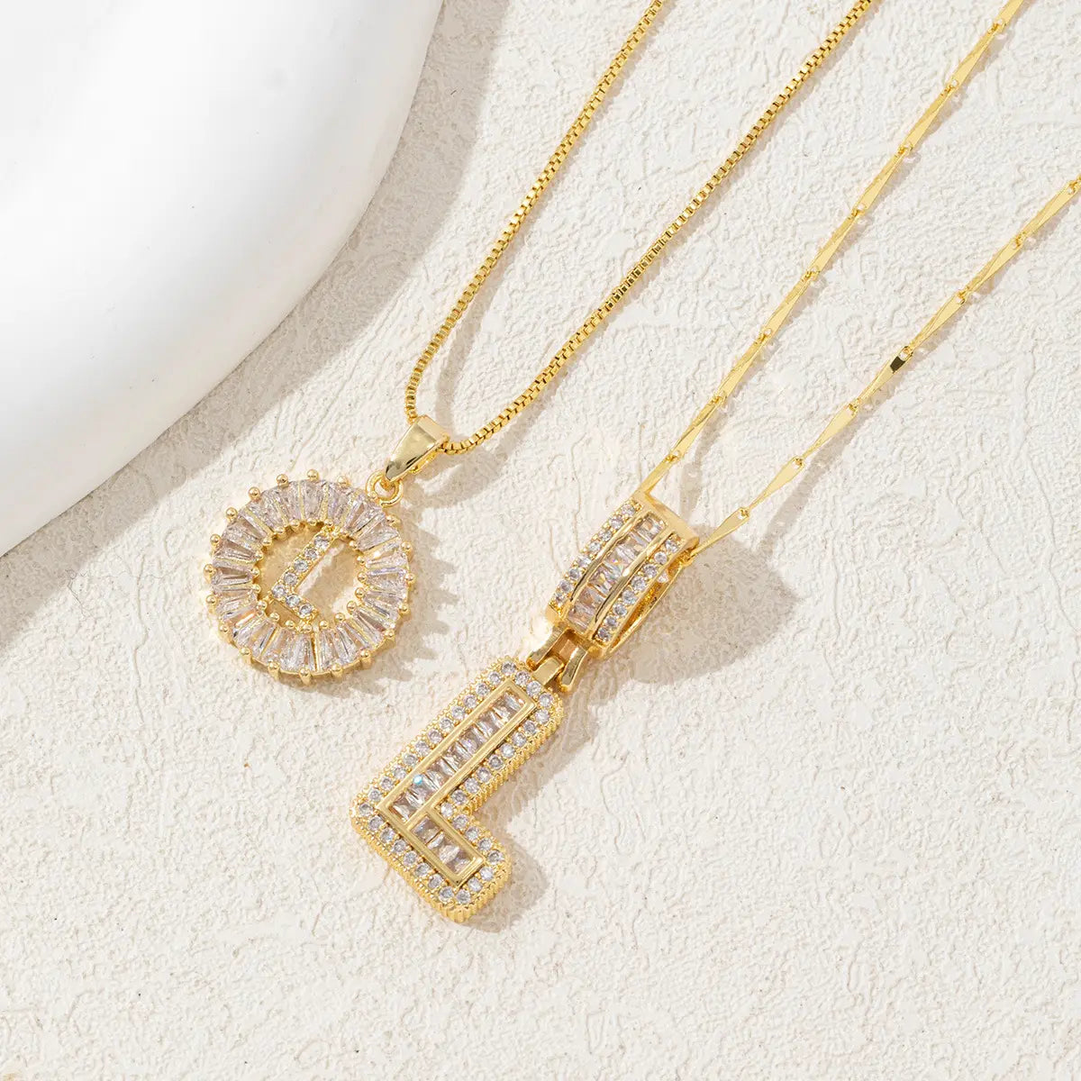 MINDEKA 2 Pack Initial Necklaces Letter Pendant Necklaces 14K Gold Plated Alphabet Necklaces with Adjustable 17''-19'' Chain for Women Mother’S Day Gift