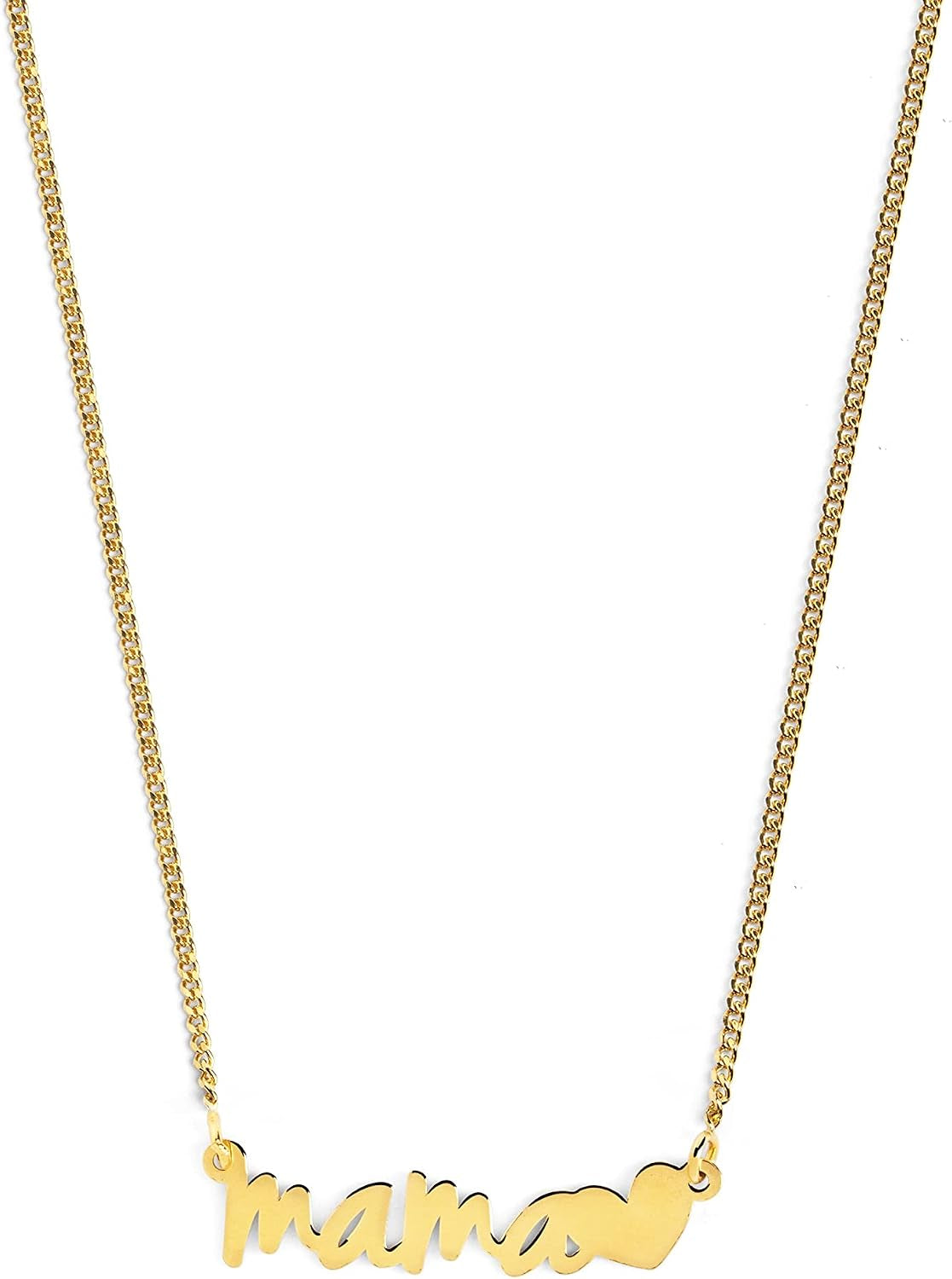 - Collana Mamma Heart - Ciondolo in Argento Sterling 925 - Collana Con Scritta Mama E Cuore Di Taglia Unica - Gioielli Da Donna - Made in Spagna - Varie Finiture