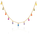 925 Sterling Silver Collar Luxury Bling Rainbow Zircon Pendant Necklace for Woman Birthday Valentine'S Day Party Gift Collares