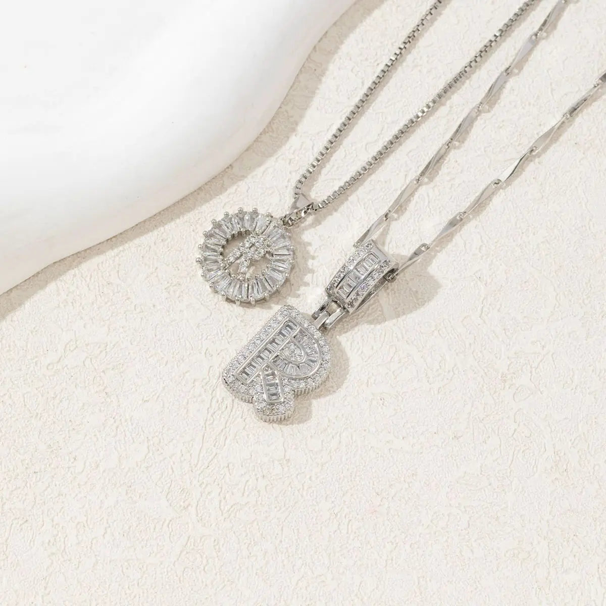 MINDEKA 2 Pack Initial Necklaces Letter Pendant Necklaces 14K Gold Plated Alphabet Necklaces with Adjustable 17''-19'' Chain for Women Mother’S Day Gift