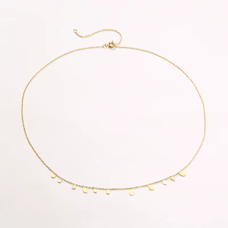 Teardrop Charm Necklace, Stainless Steel Dangling Necklace , Minimalist Simple Chain Necklace