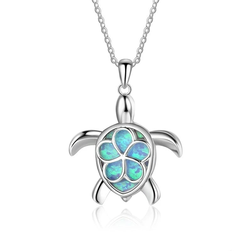 Fashion Big Water Drop White Opal Pendant Necklace for Women Luxury Rose Gold Color Crystal Flower Necklace Jewelry Dropshipping