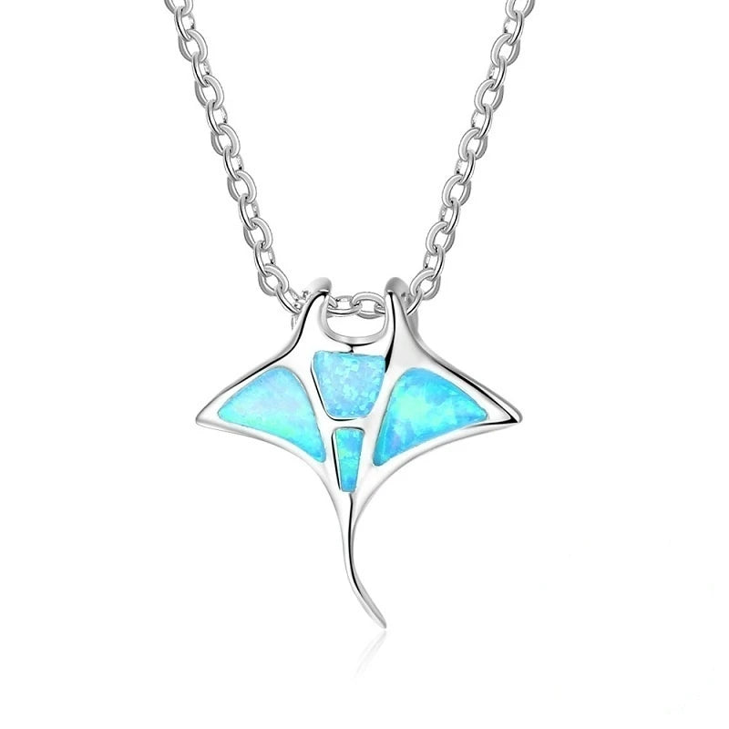 Fashion Big Water Drop White Opal Pendant Necklace for Women Luxury Rose Gold Color Crystal Flower Necklace Jewelry Dropshipping