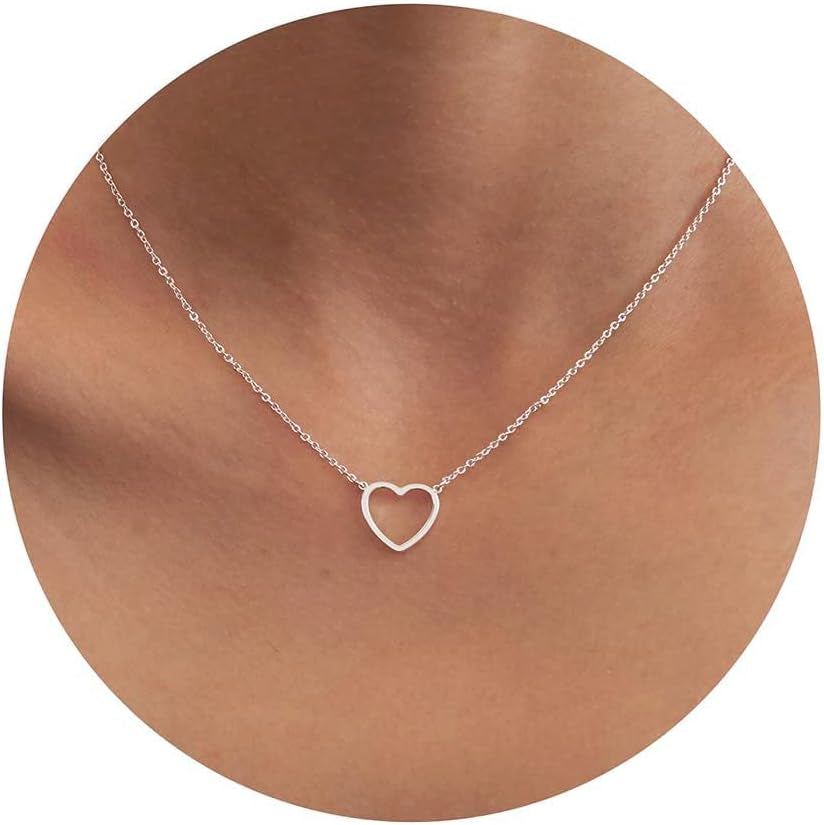 Collana Cuore Donna Collana Girocollo Con Ciondolo a Forma Di Cuore Placcato in Oro 18K Collana a Cuore Cavo Collana in Oro Con Ciondolo Collana Regali per La Festa Della Mamma