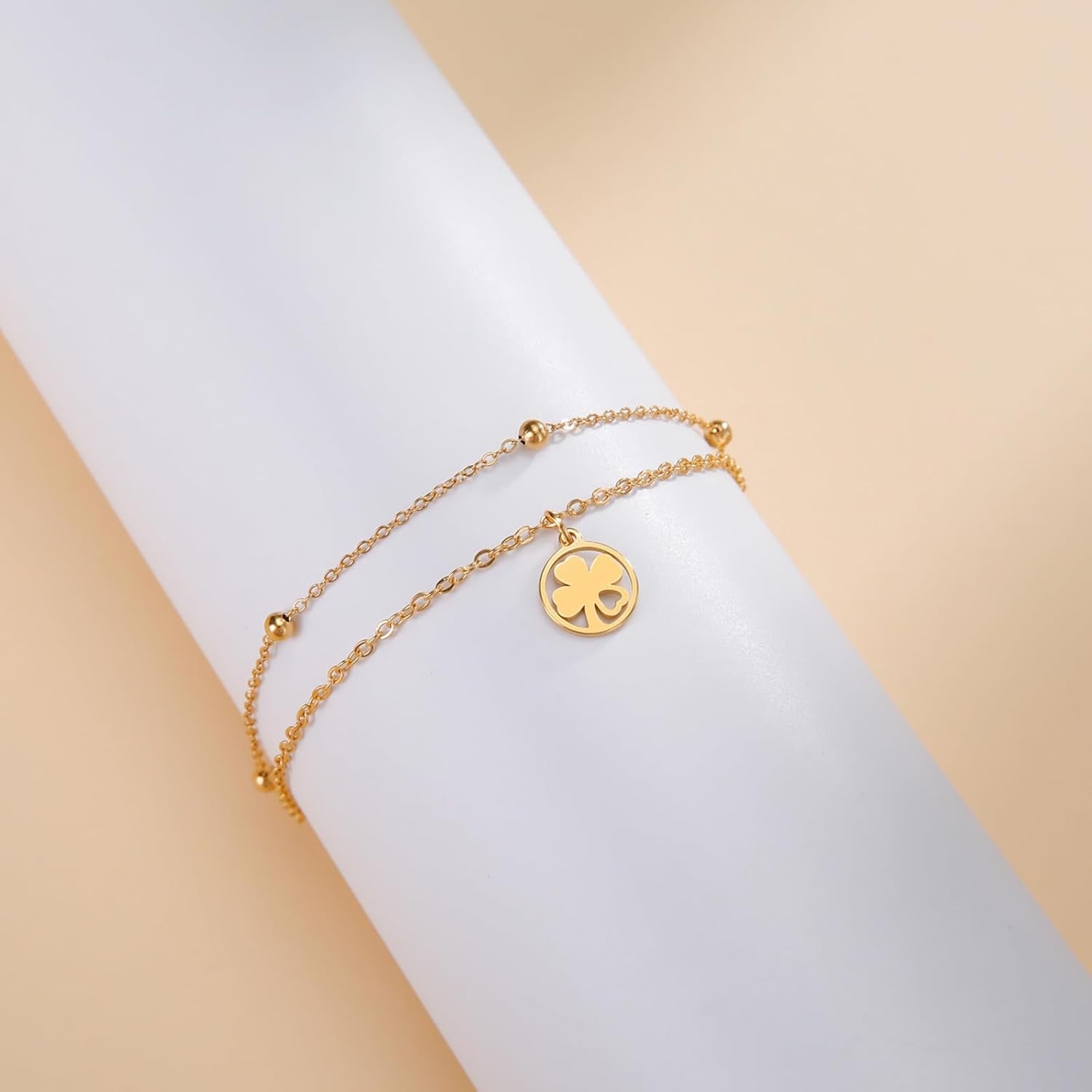 Bracciale Da Donna Con Quadrifoglio, in Acciaio Inox, Con Quadrifoglio, Portafortuna, Alla Moda, Idea Regalo per Le Donne