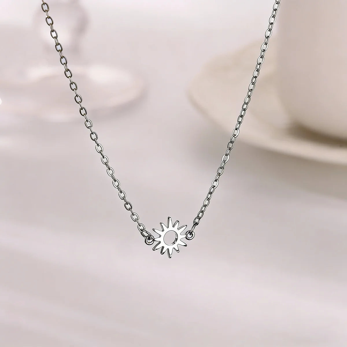 Stainless Steel Cross Star Moon Pendant Multilayer Chain Choker Necklace for Women Trendy Wedding Party Jewerly Accessories
