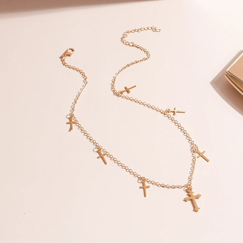 Aihua Multiple Small Cross Clavicle Chain Necklaces & Pendants for Women Hot Sale Femininos Colares Party Jewelry
