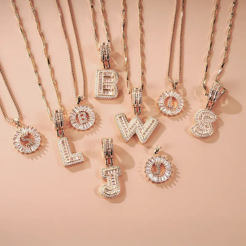 MINDEKA 2 Pack Initial Necklaces Letter Pendant Necklaces 14K Gold Plated Alphabet Necklaces with Adjustable 17''-19'' Chain for Women Mother’S Day Gift