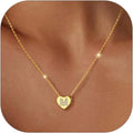 JEWELRY Collana Con Iniziale A-Z Zirconi Intarsiati 26 Lettere Collana Con Nome Donna Oro Ciondolo Con Nome Regalo Personalizzato Compleanno