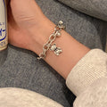 Bohemia Silver Color Heart Beads Bracelets for Women Fashion Multilayer Chain Bracelets Set Charm Bracelet Bangles Jewelry Punk
