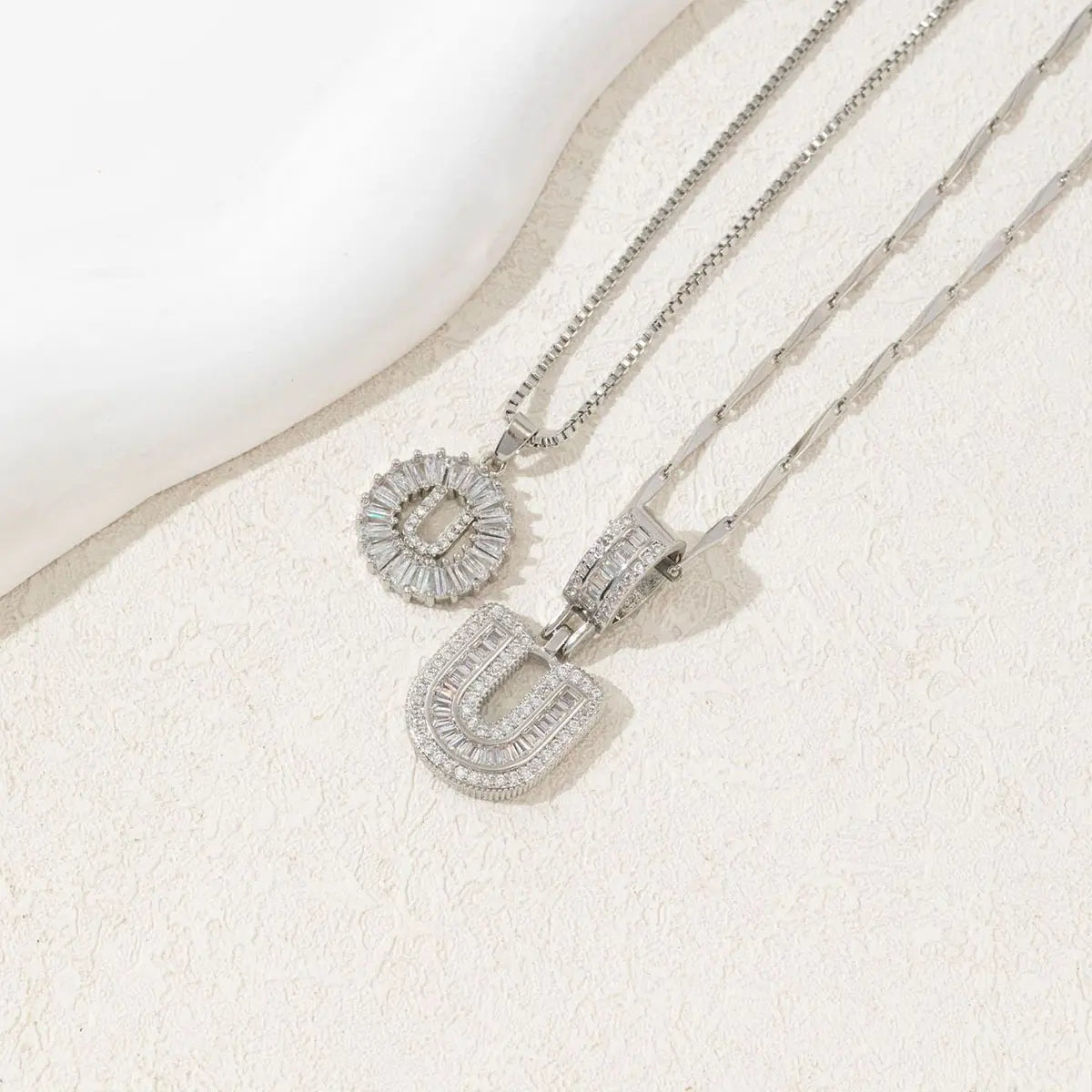 MINDEKA 2 Pack Initial Necklaces Letter Pendant Necklaces 14K Gold Plated Alphabet Necklaces with Adjustable 17''-19'' Chain for Women Mother’S Day Gift