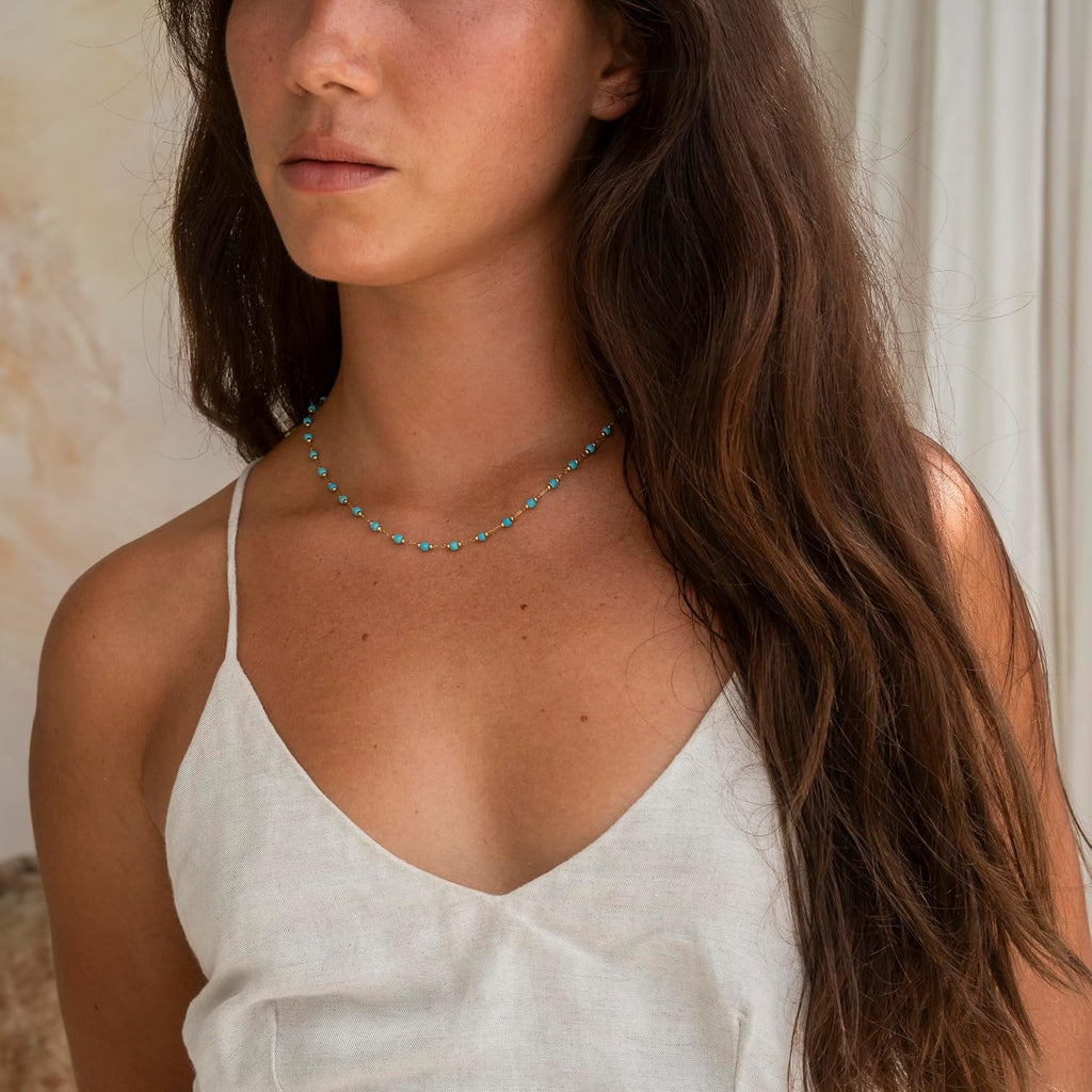 - Collana Di Perle Da Donna Colorata in Acciaio Inox Impermeabile, Gioiello Perfetto Come Regalo per Donne