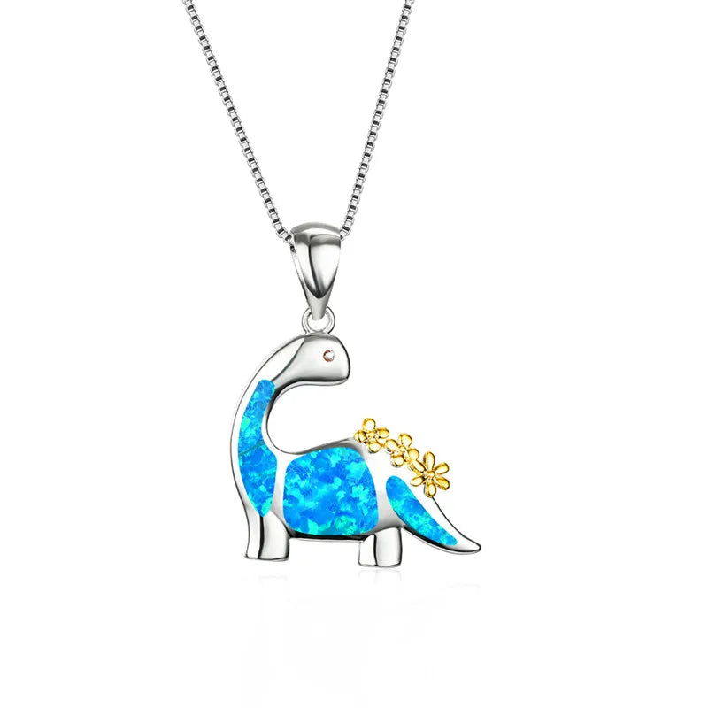 Fashion Big Water Drop White Opal Pendant Necklace for Women Luxury Rose Gold Color Crystal Flower Necklace Jewelry Dropshipping