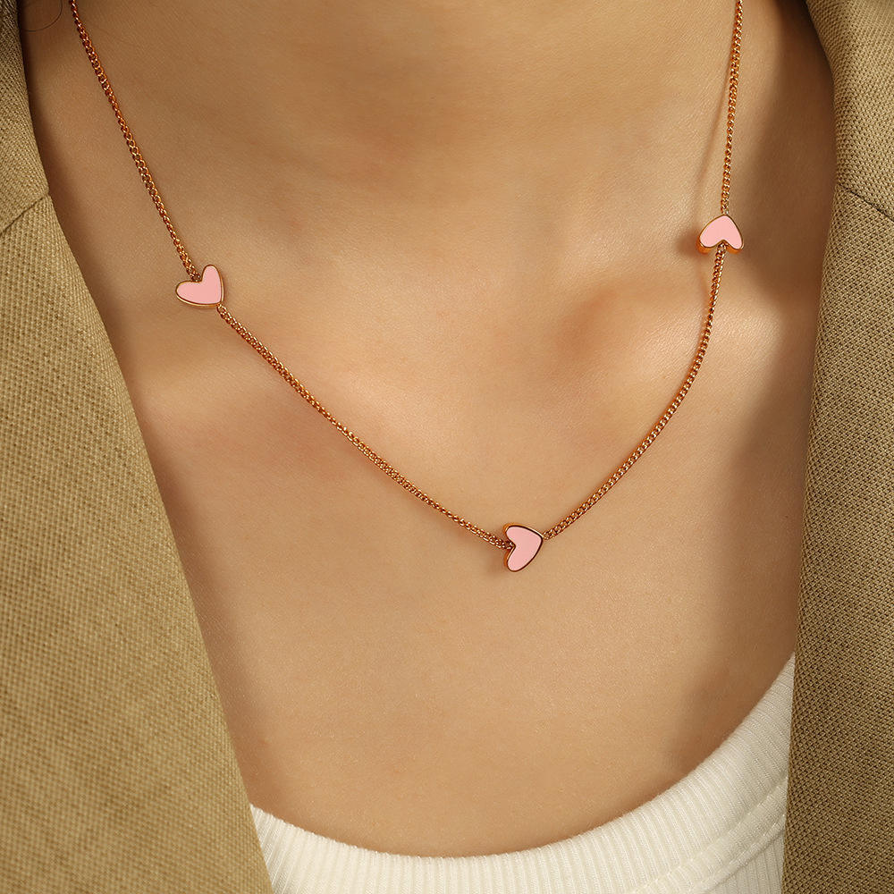 Collana a Catena con Cuore in Acciaio Inossidabile – Placcata Oro