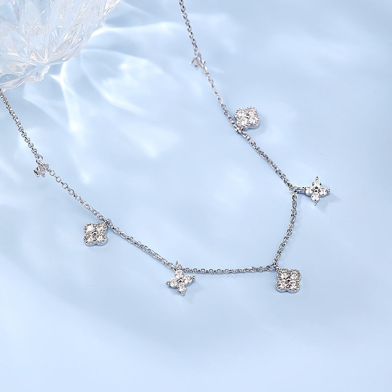 Collana Quadrifoglio Zirconi – Argento S925 Placcato