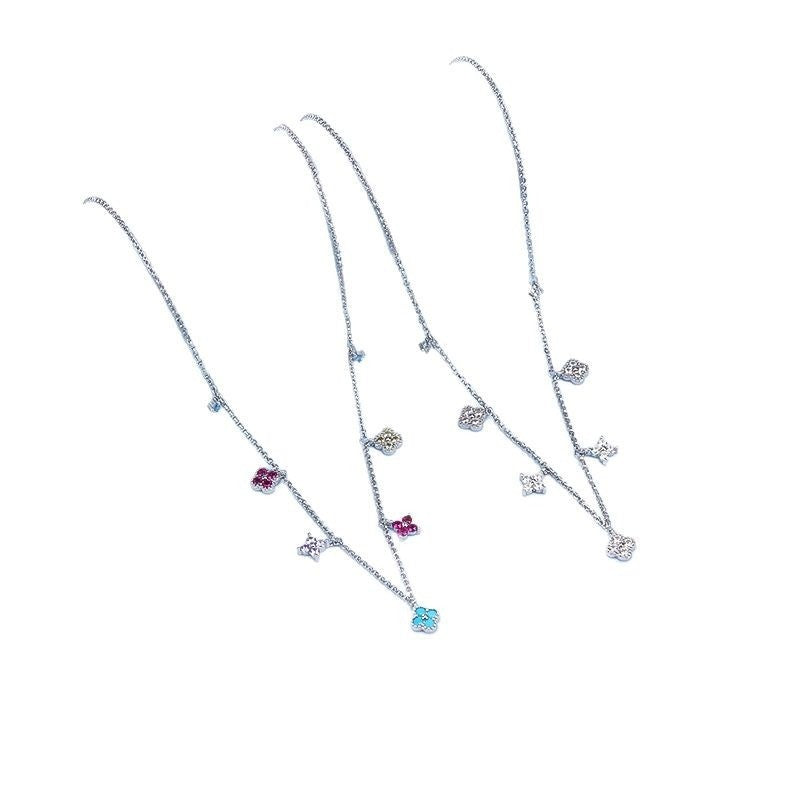 Collana Quadrifoglio Zirconi – Argento S925 Placcato