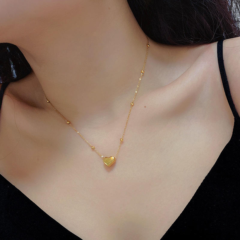 Collana Girocollo a Cuore – Placcatura Oro 18K in Acciaio Inossidabile