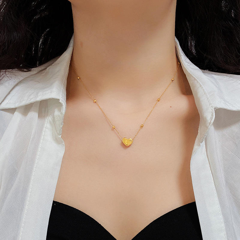 Collana Girocollo a Cuore – Placcatura Oro 18K in Acciaio Inossidabile