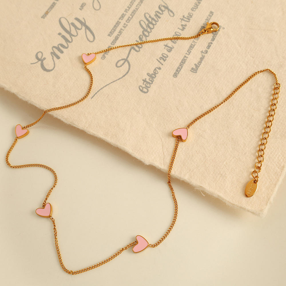 Collana a Catena con Cuore in Acciaio Inossidabile – Placcata Oro