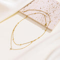 Collana con Pendente Placcato Oro e Zirconia Cubica – Doppio Strato