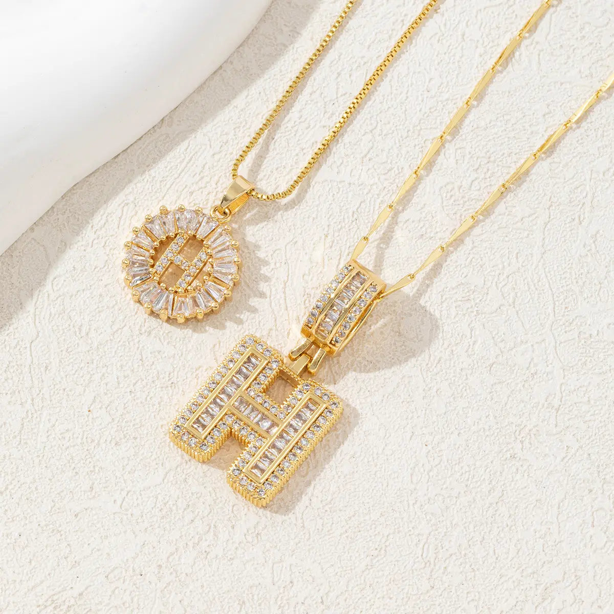 MINDEKA 2 Pack Initial Necklaces Letter Pendant Necklaces 14K Gold Plated Alphabet Necklaces with Adjustable 17''-19'' Chain for Women Mother’S Day Gift