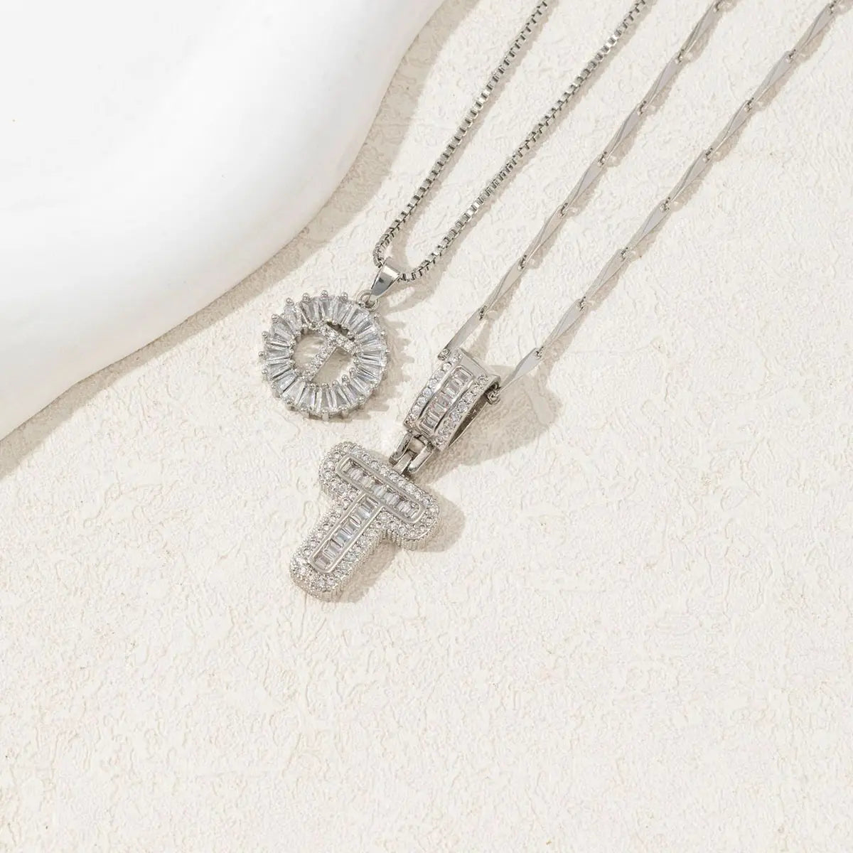 MINDEKA 2 Pack Initial Necklaces Letter Pendant Necklaces 14K Gold Plated Alphabet Necklaces with Adjustable 17''-19'' Chain for Women Mother’S Day Gift