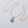 Simple Fresh Blue Red Crystal Stone Sun Flower Pendant Necklace for Women Female Fashion Clavicle Chain Jewelry Girl Party Gift
