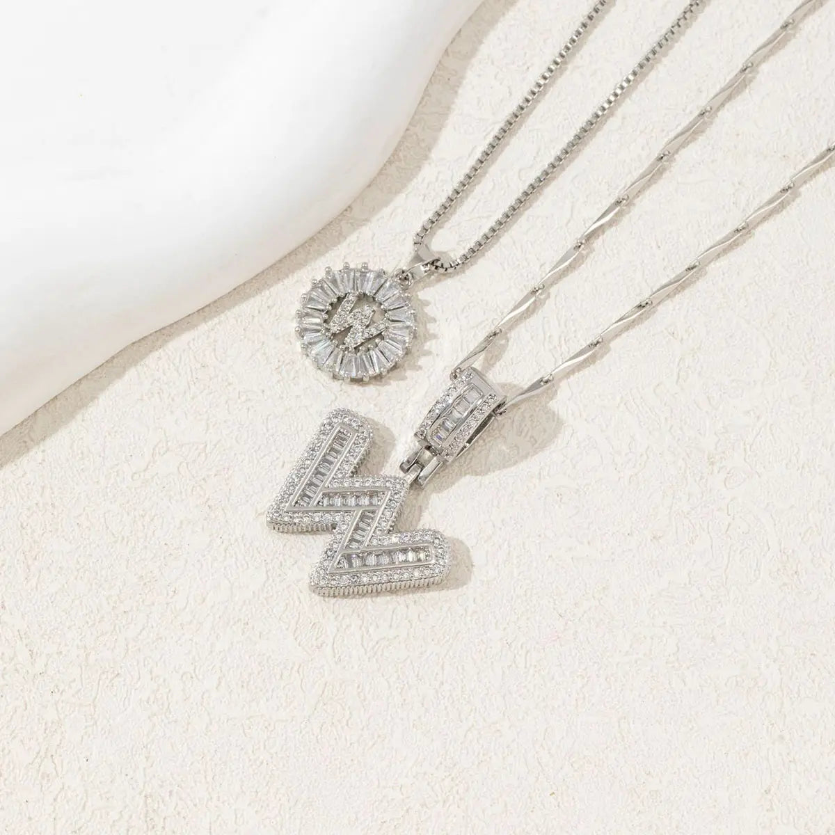 MINDEKA 2 Pack Initial Necklaces Letter Pendant Necklaces 14K Gold Plated Alphabet Necklaces with Adjustable 17''-19'' Chain for Women Mother’S Day Gift